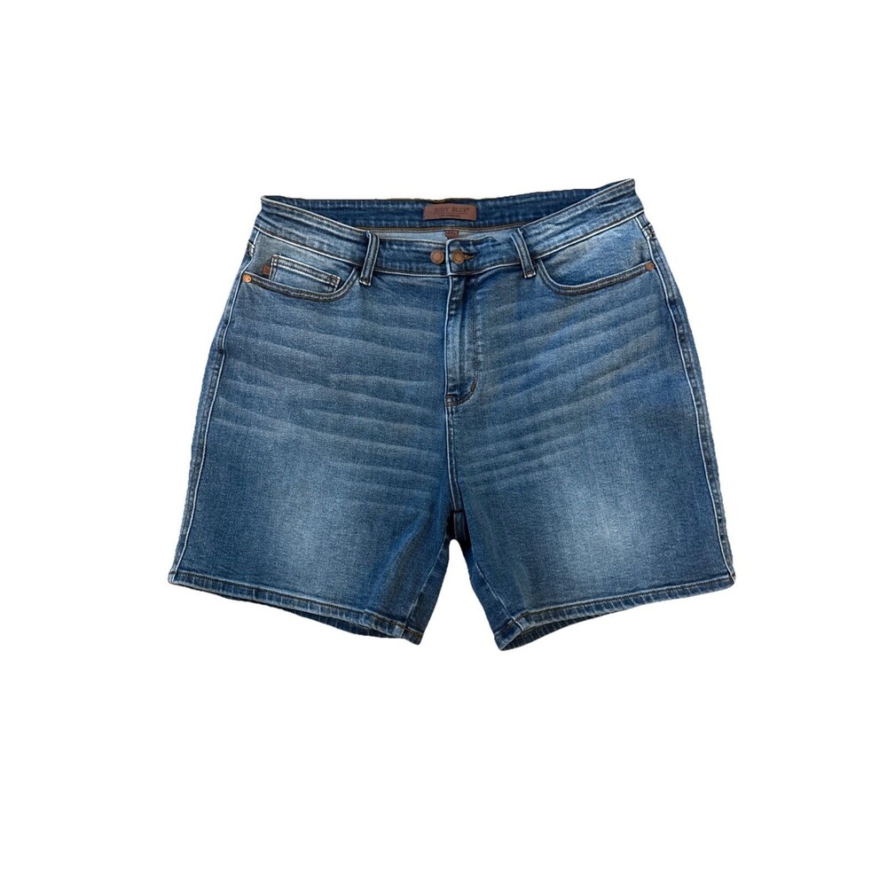 Judy Blue “He Said So” Mid Thigh Denim Dad Shorts Size 3XL JB15299 Soft Stretchy